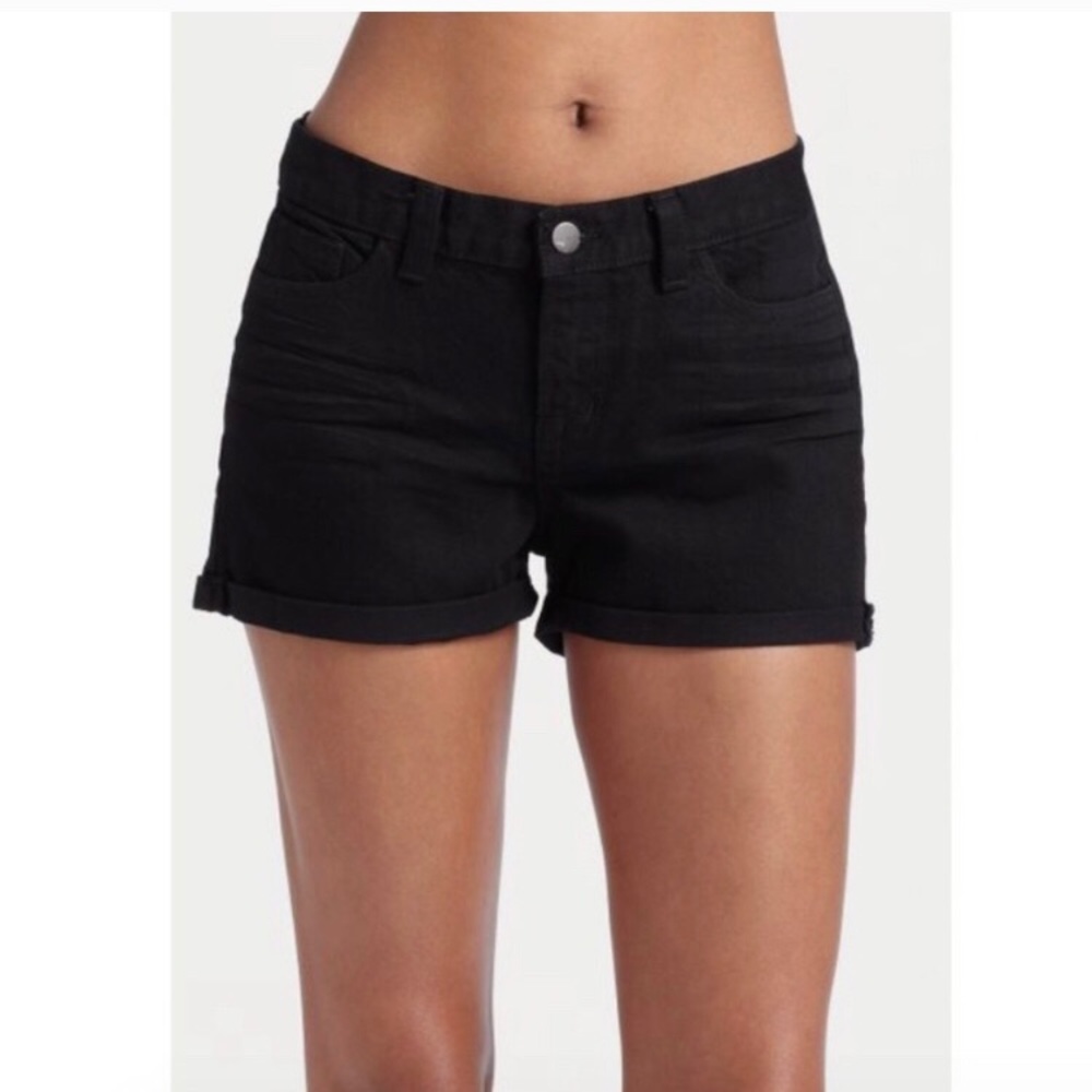 J Brand Cosmos Cuffed Black Jean Shorts Sz 26